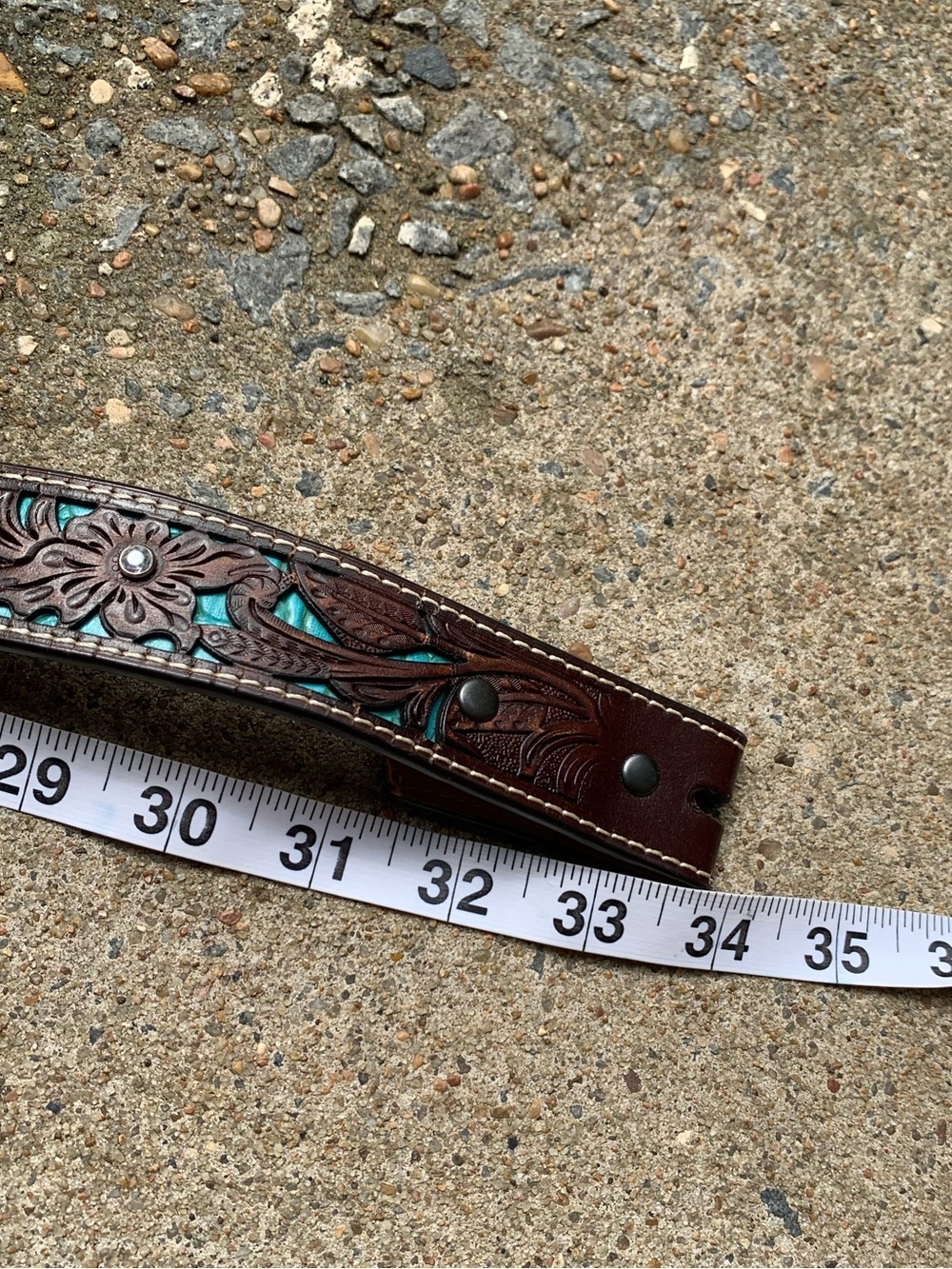 Ariat Girl's Western Belt with Turquoise Inlays - Picture 6 of 7